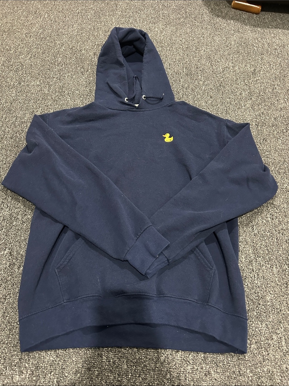 Women's Navy Crewneck Hoodie with Yellow Duck Embroidered Logo